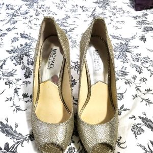 Michael Kors Silver Heels Size 7.5